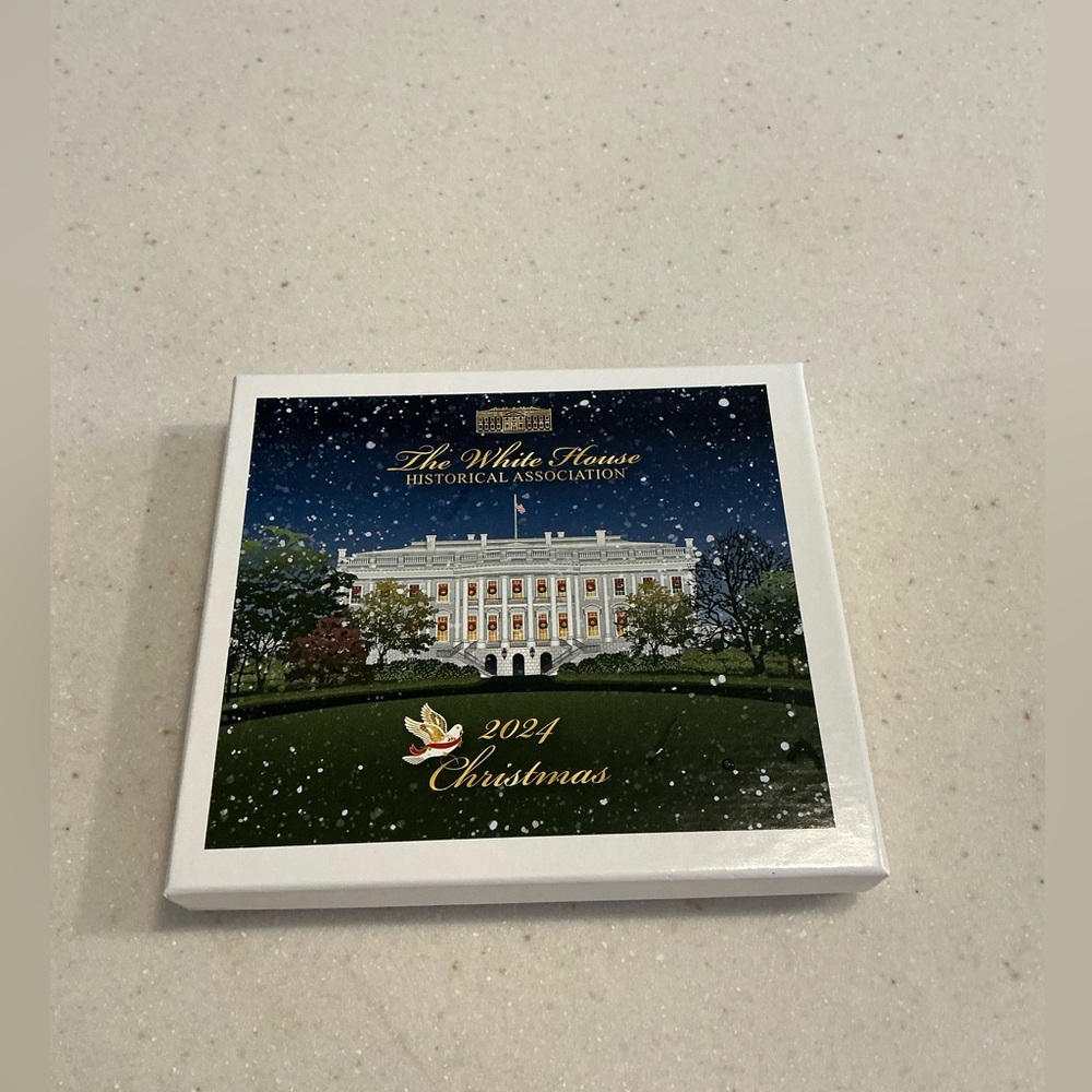 NIB White House 2024 Christmas Ornament Jimmy Carter US Navy Anchor Gold Brass